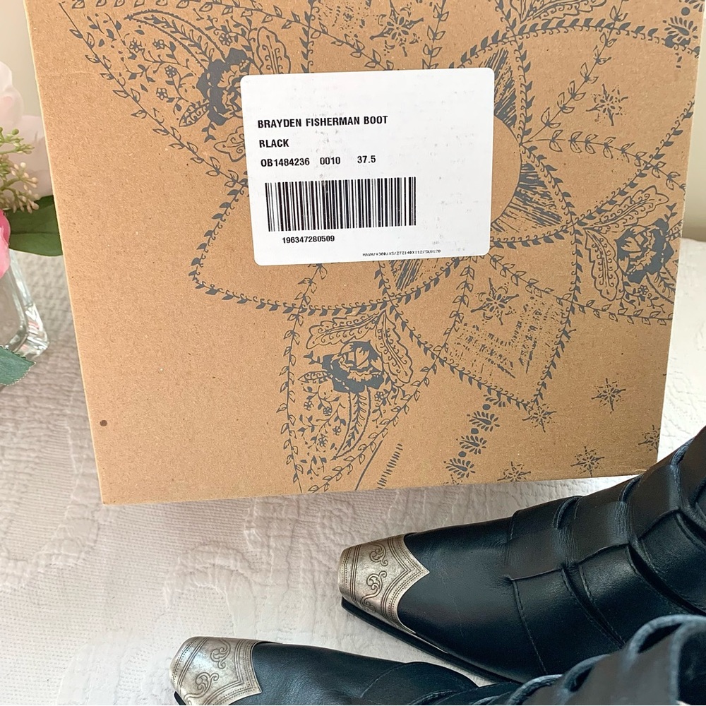 NEW Free People Brayden Fisherman Bootie black NIB NWT - Picture 7 of 16
